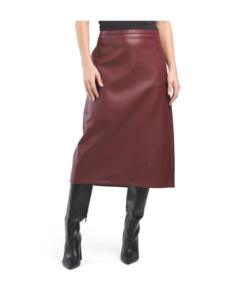 Image of sale on Faux Leather Midi Skirt