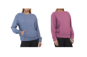 Image of sale on Rib Anya Crew Neck Pull over Top with Pockets