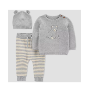 Image of sale on Baby Boys’ Bear Striped Top & Bottom Set – Gray