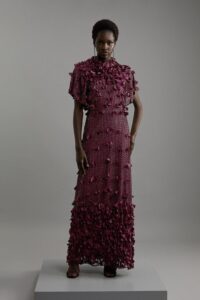 Image of sale on Crystal Applique Angel Sleeve Woven Midaxi Dress