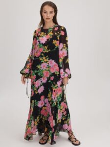 Image of sale on Florere Sheer Asymmetric Midi Dress