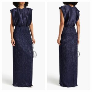 Image of sale on Metallic Plissé-jersey Gown