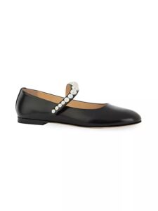 Image of sale on Sirene Embellished Leather Ballerina Flats