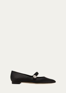 Image of sale on Satin Crystal Mary Jane Ballerina Flats