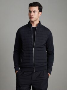 Image of sale on Hybrid Quilt and Knit Zip-through Jacket