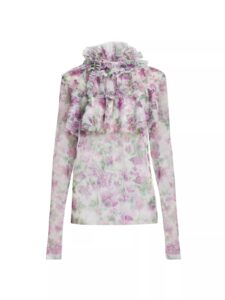 Image of sale on Floral Tulle Ruffled Top