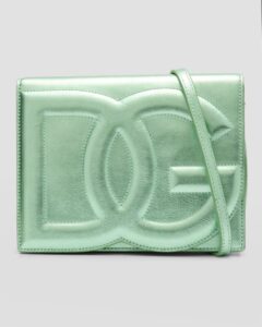 Image of sale on Dg Logo Metallic Leather Crossbody Bag