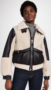 Image of sale on Blaze out Faux Sherpa Moto Jacket