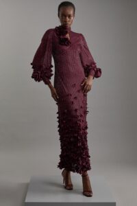 Image of sale on Crystal Embellished Applique Woven Maxi Dress