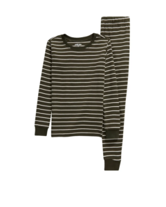 Image of sale on Kids’ Stripe Print Organic Cotton Fitted Two-piece Pajamas