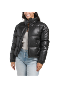 Image of sale on Faux Leather Puffer Jacket