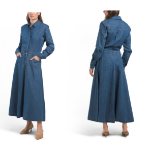 Image of sale on Denim Button Up Maxi Dress