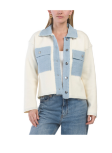 Image of sale on Sweater with Denim Details and Trim