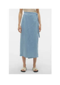 Image of sale on Zinnia Denim Wrap Midi Skirt