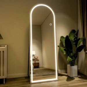 Image of sale on Beautypeak 64″ X 21″ Led Arched Full Length Mirror Standing Floor Mirror