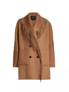 Image of sale on Hugo Fringed Stretch Wool Coat