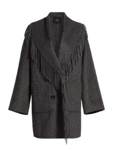 Image of sale on Hugo Fringed Stretch Wool Coat
