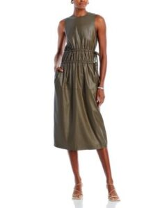 Image of sale on Faux Leather Midi Dress
