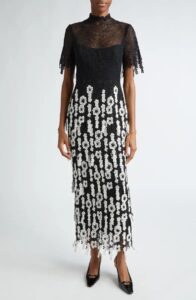 Image of sale on Floral Embroidered Tiered Lace Dress