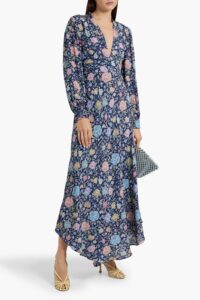 Image of sale on Trula Floral-print Crepe De Chine Maxi Dress