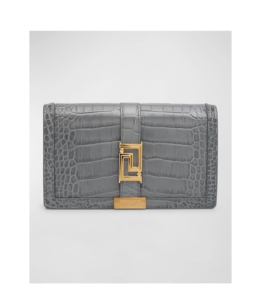 Image of sale on Greca Goddess Croc-embossed Wallet on Chain