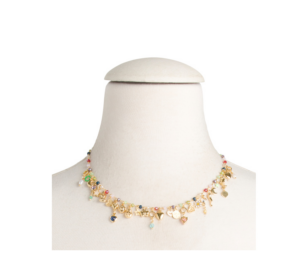 Image of sale on 18kt Gold Plated Multi Charm Pearl Necklace