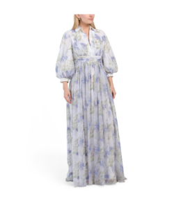Image of sale on Embroidered Floral Shirt Gown