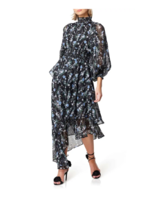 Image of sale on Wistfully Floral Print Tiered Asymmetric Hem Dress