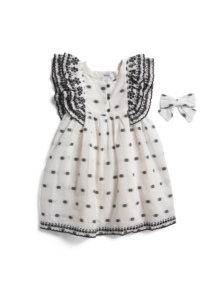 Image of sale on Toddler Girls Flutter Sleeve Embroidered Dress