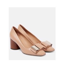 Image of sale on Lena Bow-detail Leather Pumps