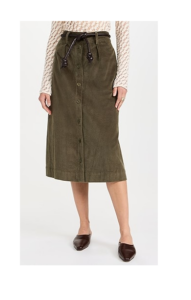 Image of sale on Carine Corduroy Button Down Skirt