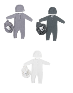 Image of sale on Ribbed Romper, Buddy Blanket & Beanie Set