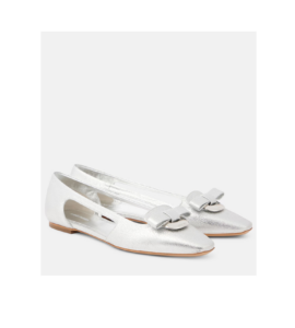 Image of sale on Terea Cutout Metallic Leather Ballet Flats