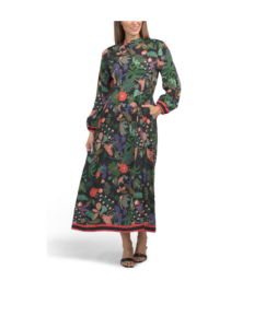 Image of sale on Long Sleeve Turtleneck Floral Maxi Dress