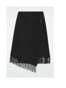 Image of sale on Fringed Wool Midi Wrap Skirt