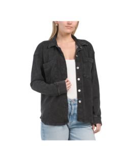 Image of sale on Denim French Terry Shacket