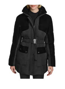Image of sale on Kempsey Belted Mixed Media Coat
