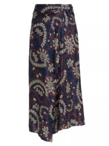 Image of sale on Clara Paisley Wrap Midi-skirt