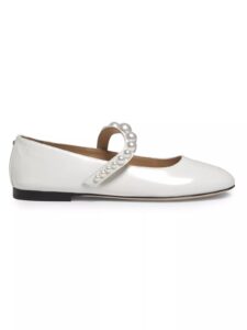 Image of sale on Sirene Embellished Leather Ballerina Flats