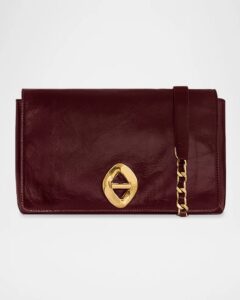 Image of sale on G Flap Crinkled Leather Crossbody Bag