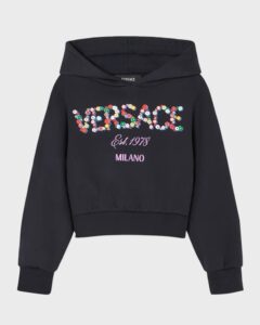 Image of sale on Girl’s Floral Logo-print Hoodie