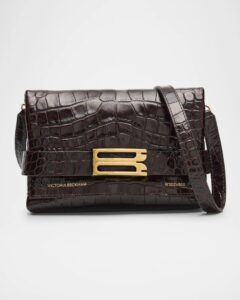 Image of sale on Mini Buckle Croc-embossed Leather Crossbody Bag