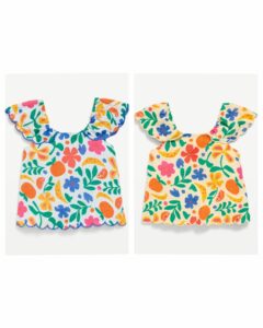 Image of sale on Printed Short-sleeve Scallop-trim Top for Toddler Girls