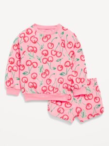 Image of sale on Printed French Terry Sweatshirt and Shorts Set for Toddler Girls