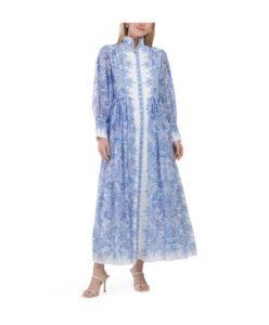 Image of sale on Balloon Sleeve Floral Maxi Dress with Belt