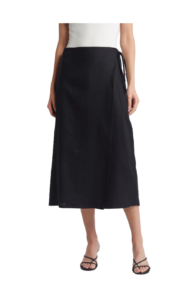 Image of sale on Carly Linen Wrap Midi Skirt