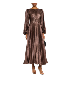 Image of sale on Norseman Metallic Pleated Midi Dress