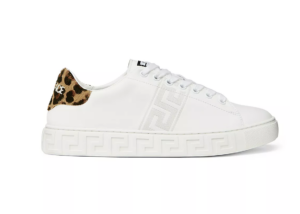 Image of sale on La Greca Printed Calf Hair-trimmed Sneakers Size 5