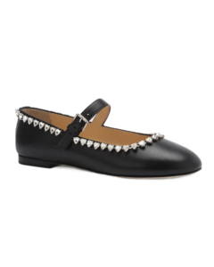 Image of sale on Audrey Embellished Leather Ballerina Flats