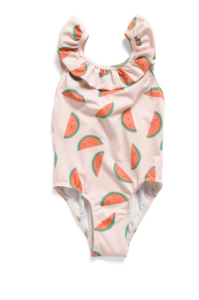 Image of sale on Watermelon Slices Ruffle One-piece Swimsuit Size 2t-4t